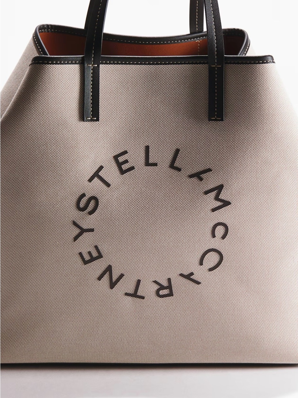 H&M x Stella McCartney Cream Canvas Tote with Black Trim- NEW - Picture 6 of 10
